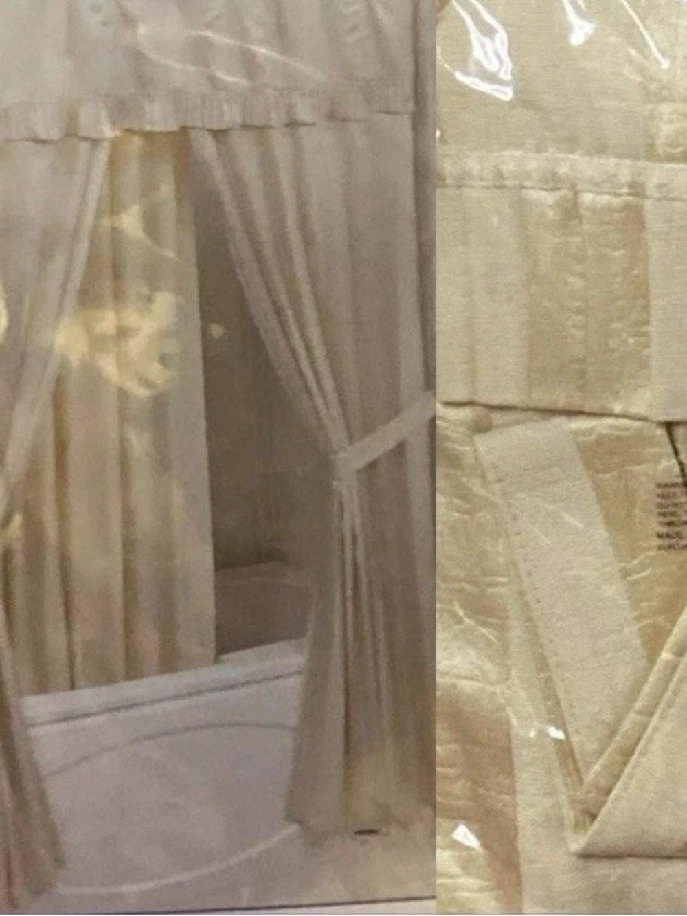 HOME ESSENTIALS - Neutral Beige Shower Curtain 6-Pc Panel Set - Home Accents